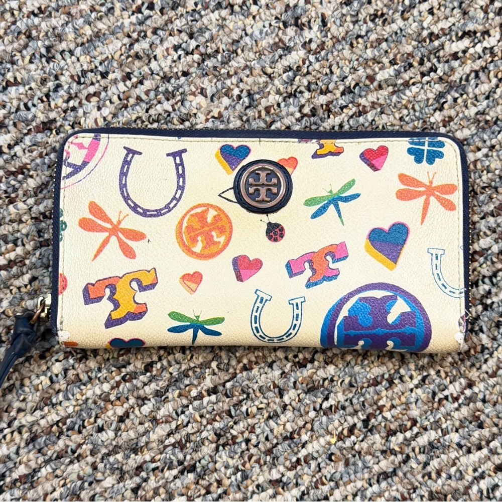 Tory Burch Leather Wallet with fun design